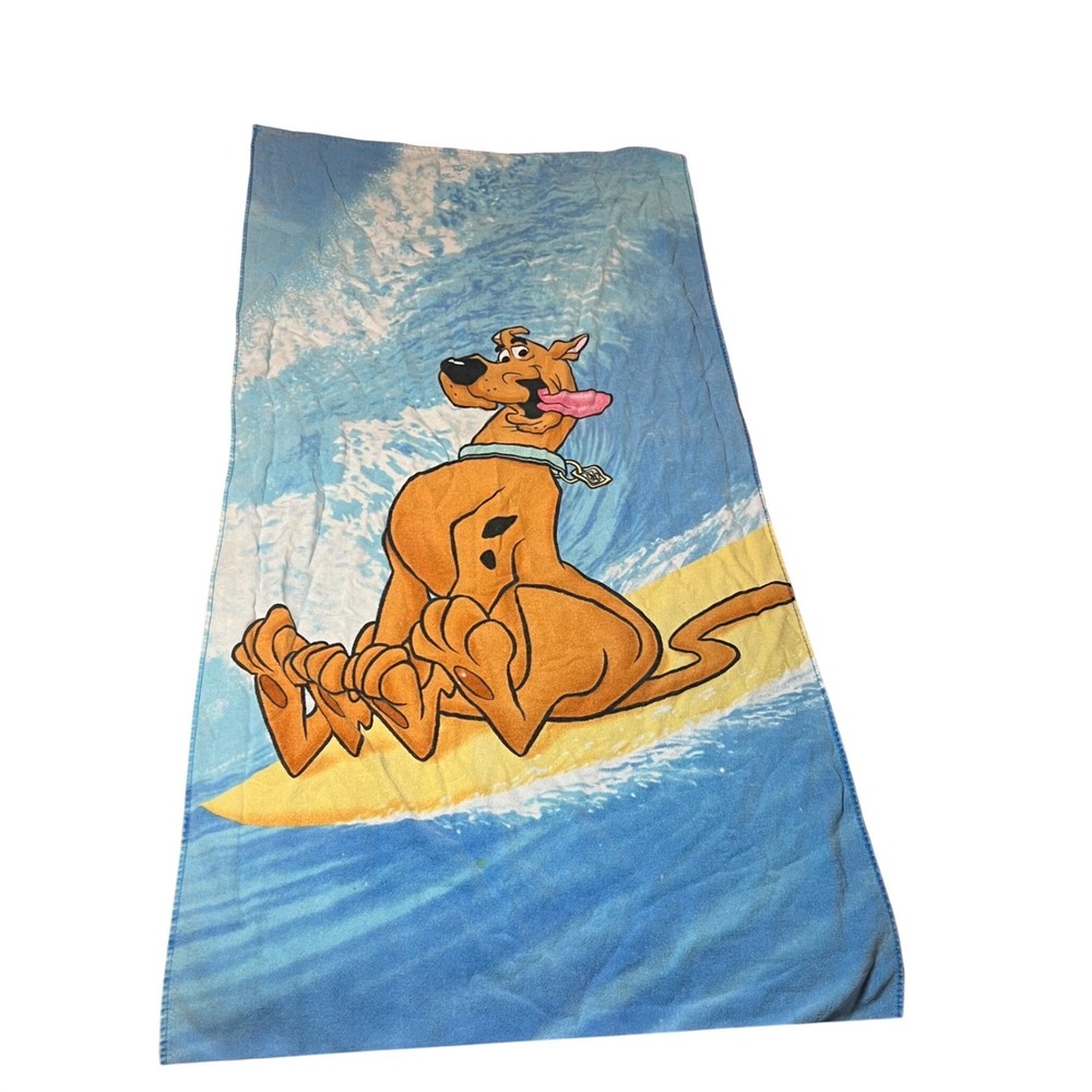Vintage 2002 Scooby-Doo Surfing Beach Towel Cartoon Network Hanna-Barbera Y2K